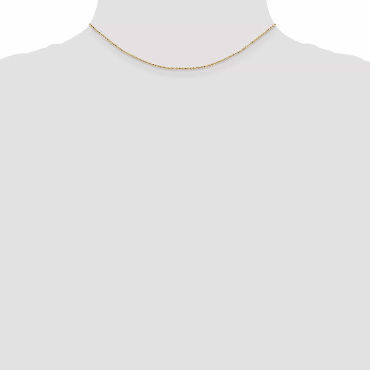 Lovely Rita's Chains 14k Yellow Gold Diamond Cut 1.20mm Bead Chain