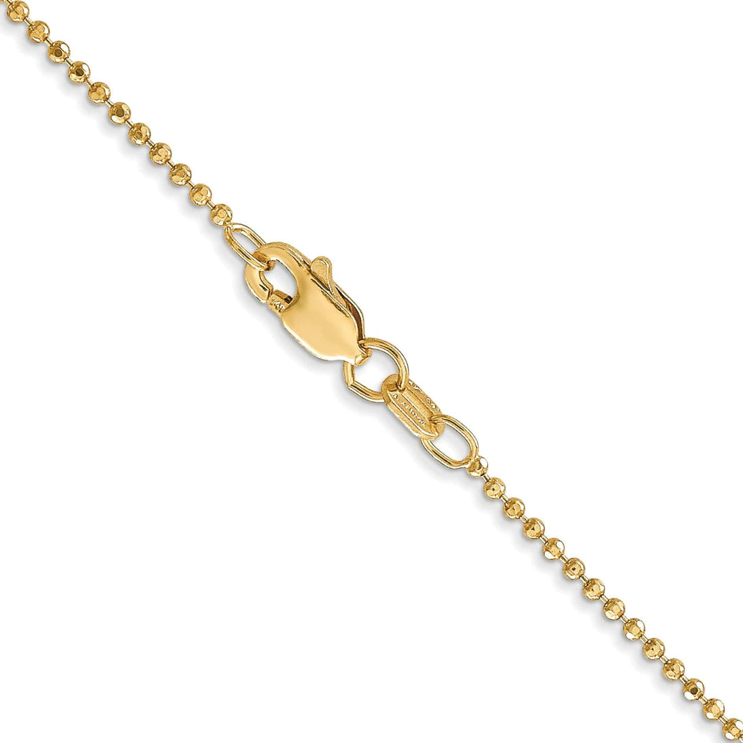 Lovely Rita's Chains 14k Yellow Gold Diamond Cut 1.20mm Bead Chain