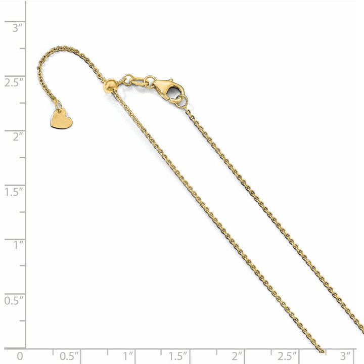 Lovely Rita's Chains 14k Yellow Gold Flat Cable Adjustable Chain