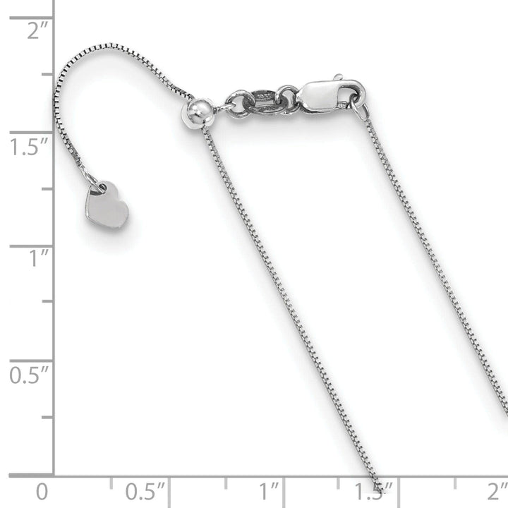 Lovely Rita's Chains Adjustable 10K White Gold Baby Box Chain