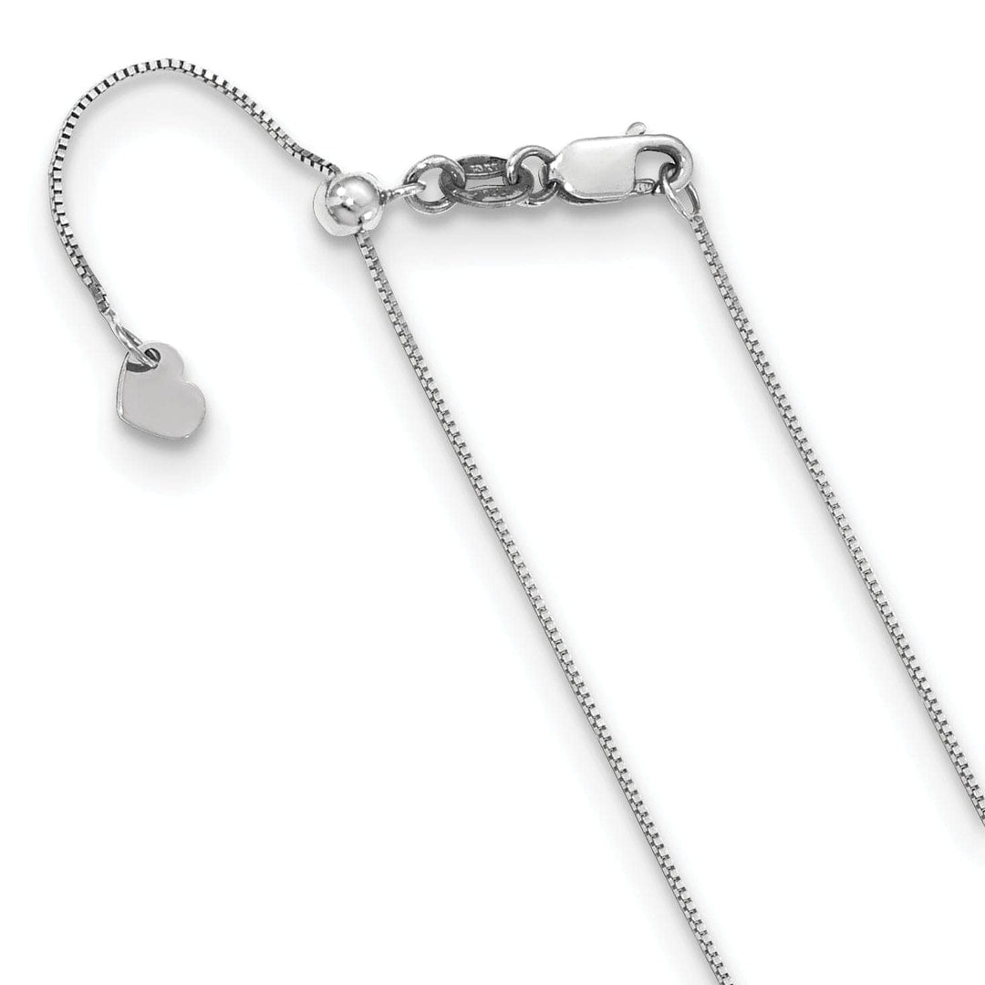 Lovely Rita's Chains Adjustable 10K White Gold Baby Box Chain