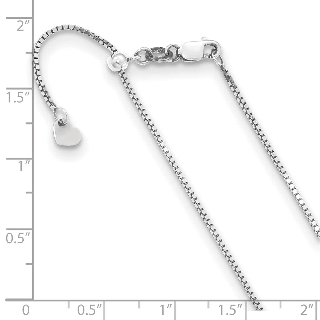 Lovely Rita's Chains Adjustable 10K White Gold Box Chain