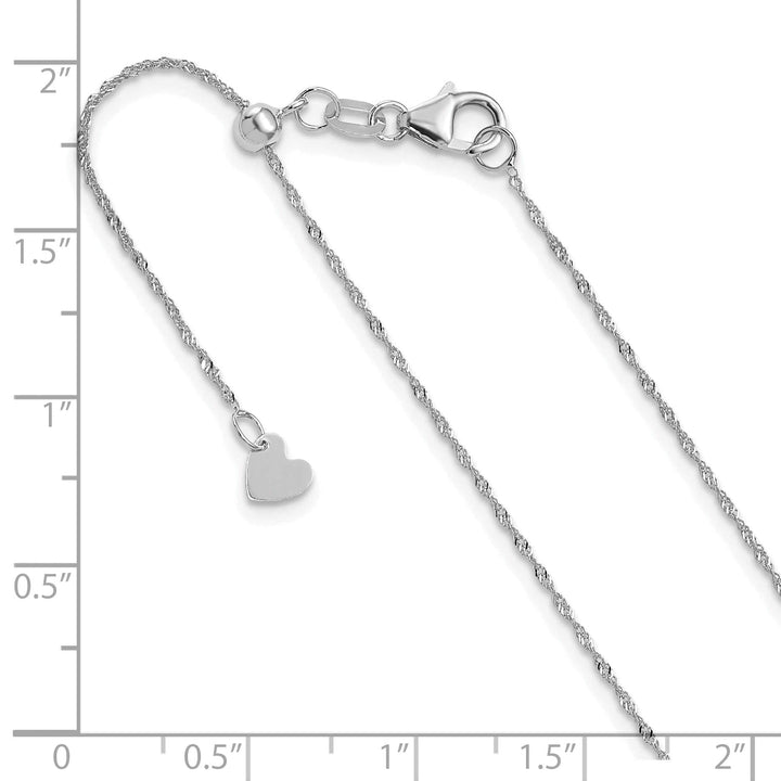 Lovely Rita's Chains Adjustable 10K White Gold Singapore Chain