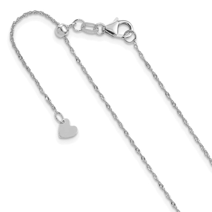 Lovely Rita's Chains Adjustable 10K White Gold Singapore Chain