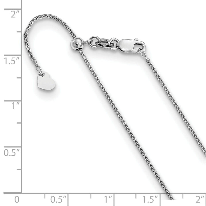 Lovely Rita's Chains Adjustable 10K White Gold Wheat Chain