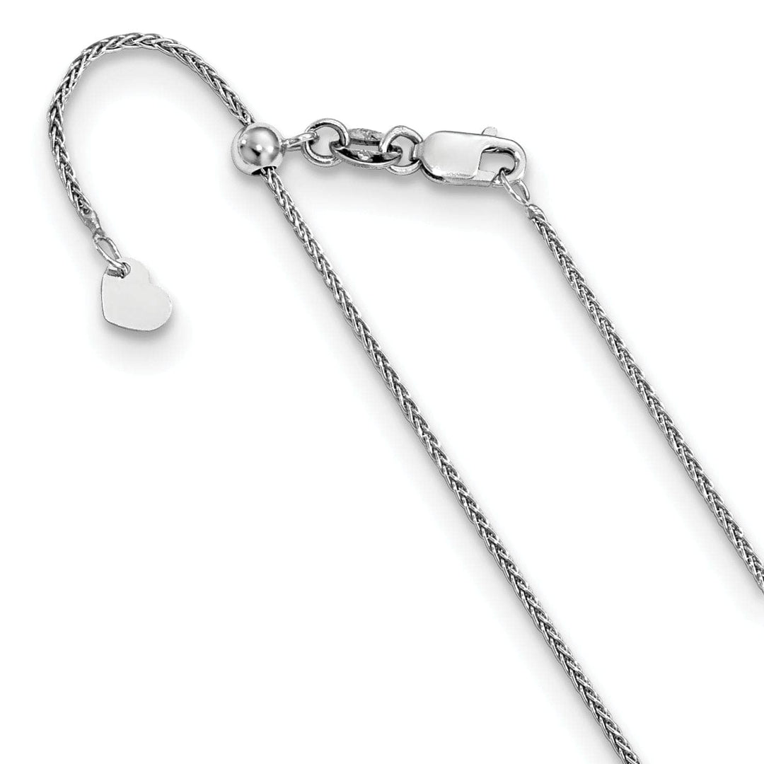 Lovely Rita's Chains Adjustable 10K White Gold Wheat Chain
