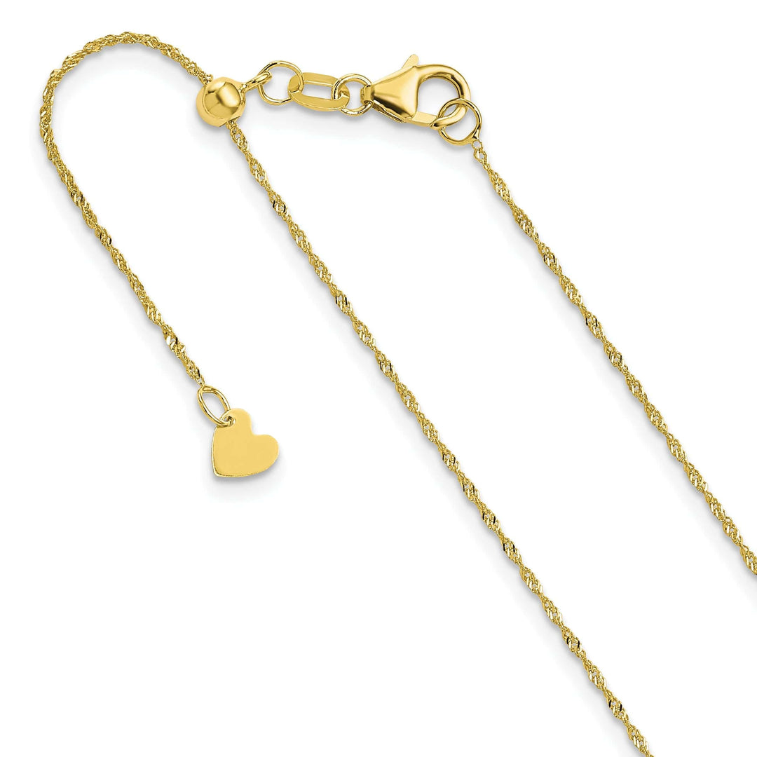 Lovely Rita's Chains Adjustable 10K Yellow Gold Singapore Chain