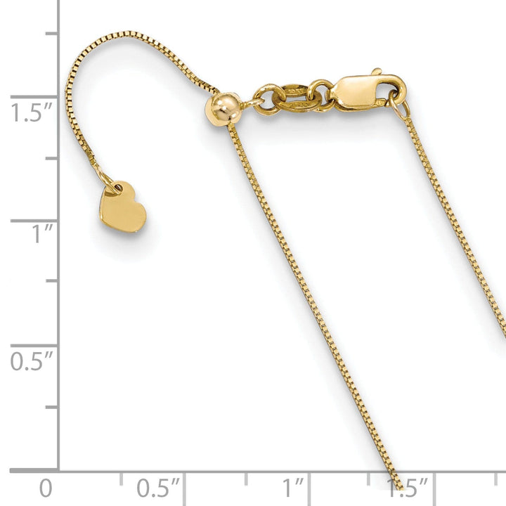 Lovely Rita's Chains Adjustable 10kt Yellow Gold Baby Box Chain