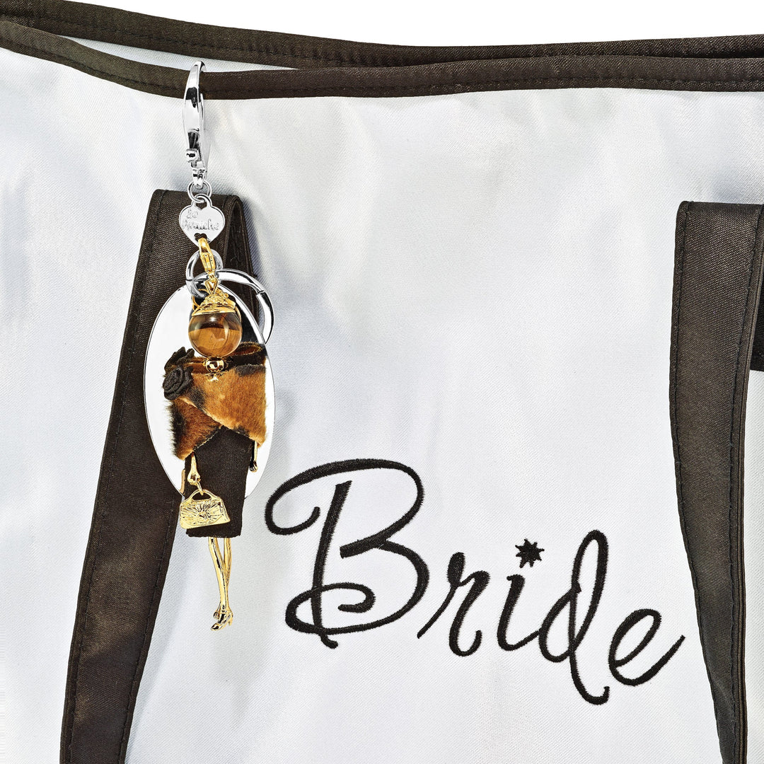 Jere Collection Chains Le Amiche Tiger Eye Black Fur Doll Charm Chain