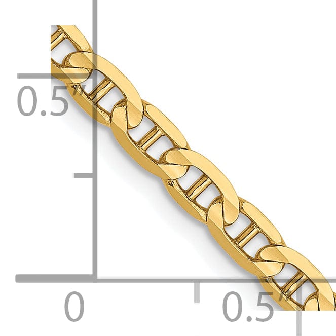 Lovely Rita's Chains Leslie 10k Yellow Gold 3mm Concave Anchor Chain