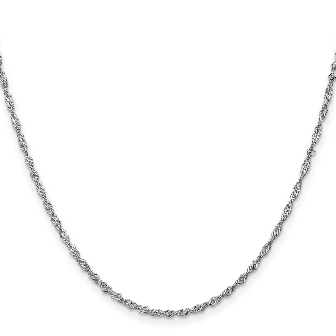 Lovely Rita's Chains Leslie 14K White Gold Singapore Chain with Lock