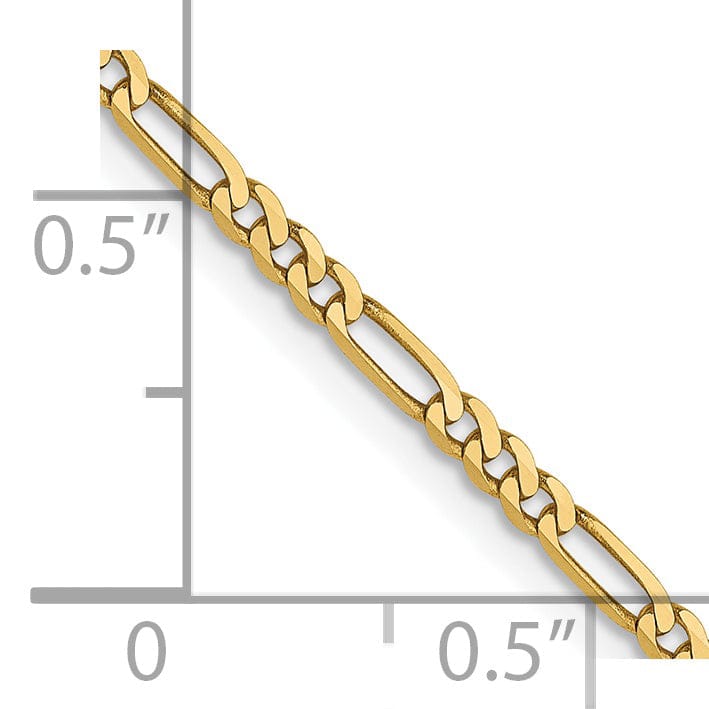 Lovely Rita's Chains Leslie 14k Yellow Gold 1.80mm Flat Figaro Chain