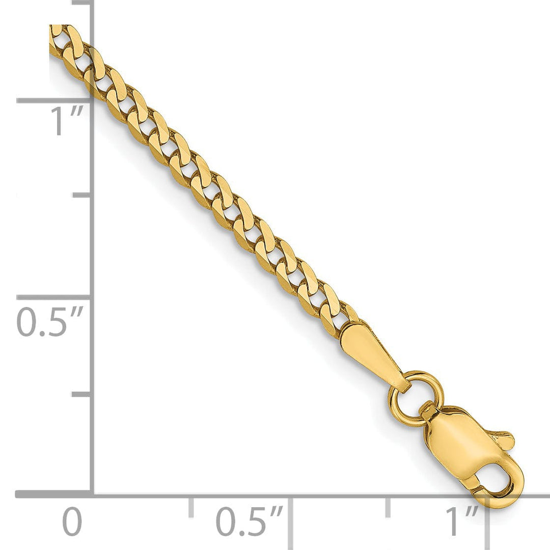Lovely Rita's Chains Leslie 14k Yellow Gold 2.2mm Beveled Curb Chain
