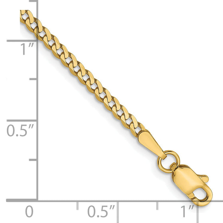 Lovely Rita's Chains Leslie 14k Yellow Gold 2.2mm Beveled Curb Chain
