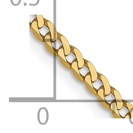 Lovely Rita's Chains Leslie 14k Yellow Gold 2.2mm Beveled Curb Chain