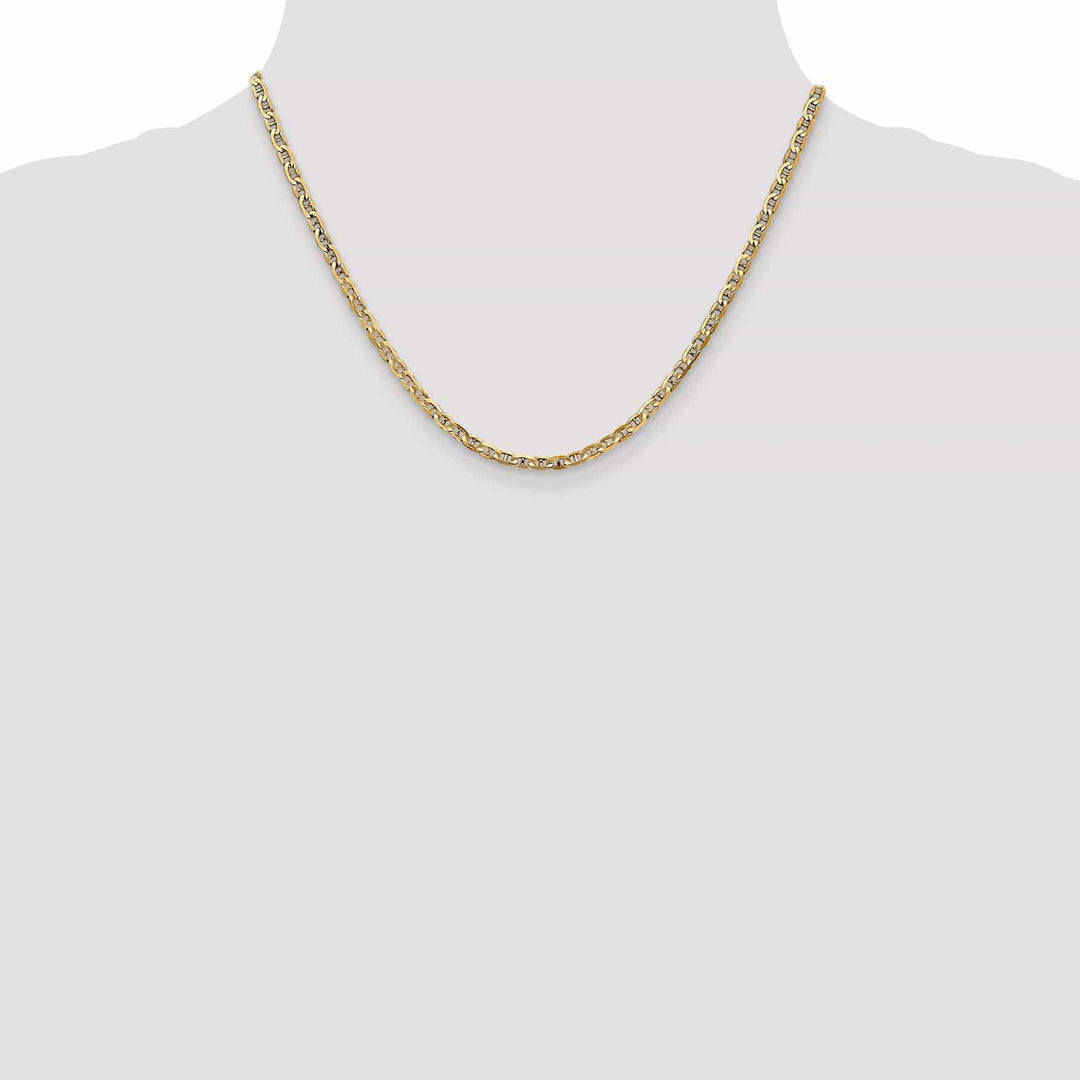 Lovely Rita's Chains Leslie 14k Yellow Gold 3mm Concave Anchor Chain