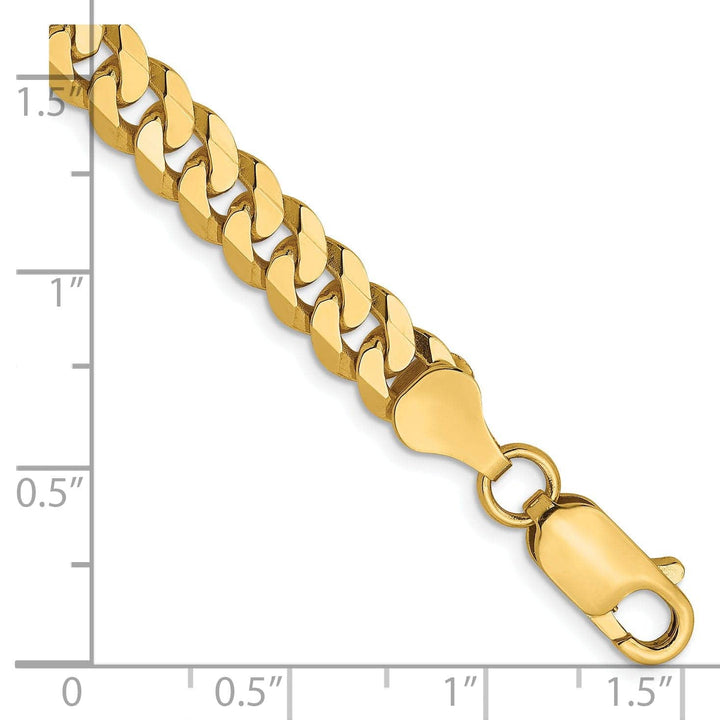 Lovely Rita's Chains Leslie 14k Yellow Gold 6.1mm Beveled Curb Chain