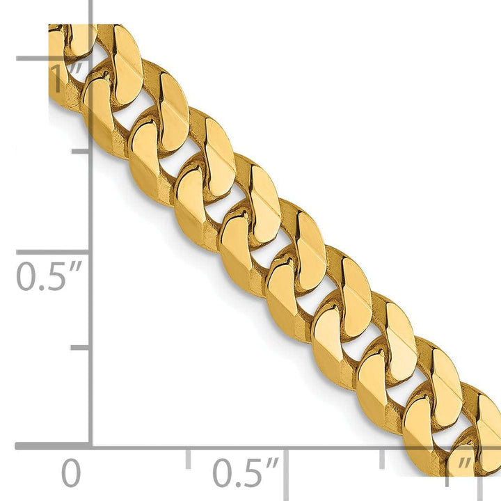 Lovely Rita's Chains Leslie 14k Yellow Gold 6.1mm Beveled Curb Chain