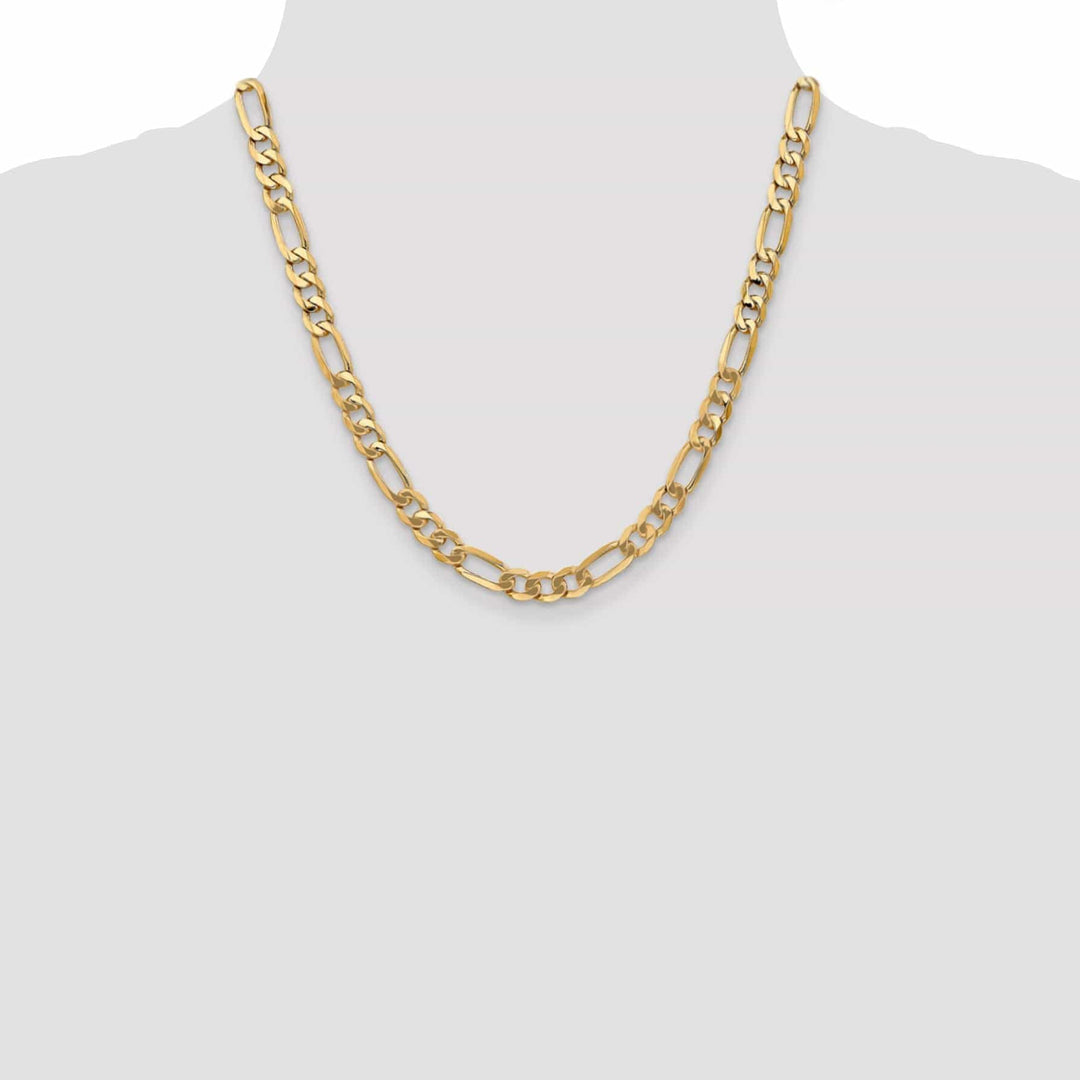 Lovely Rita's Chains Leslie 14k Yellow Gold 7.0mm Flat Figaro Chain