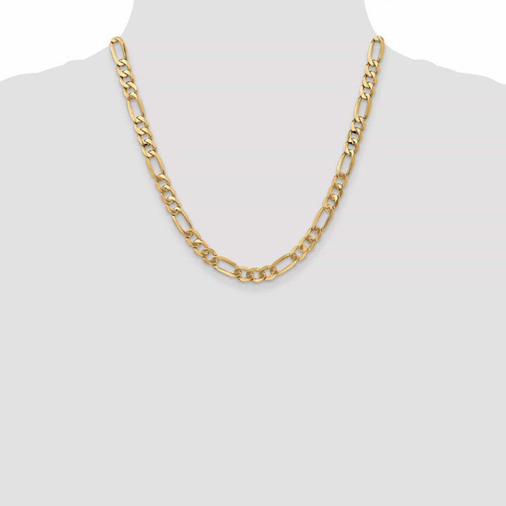 Lovely Rita's Chains Leslie 14k Yellow Gold 7.0mm Flat Figaro Chain