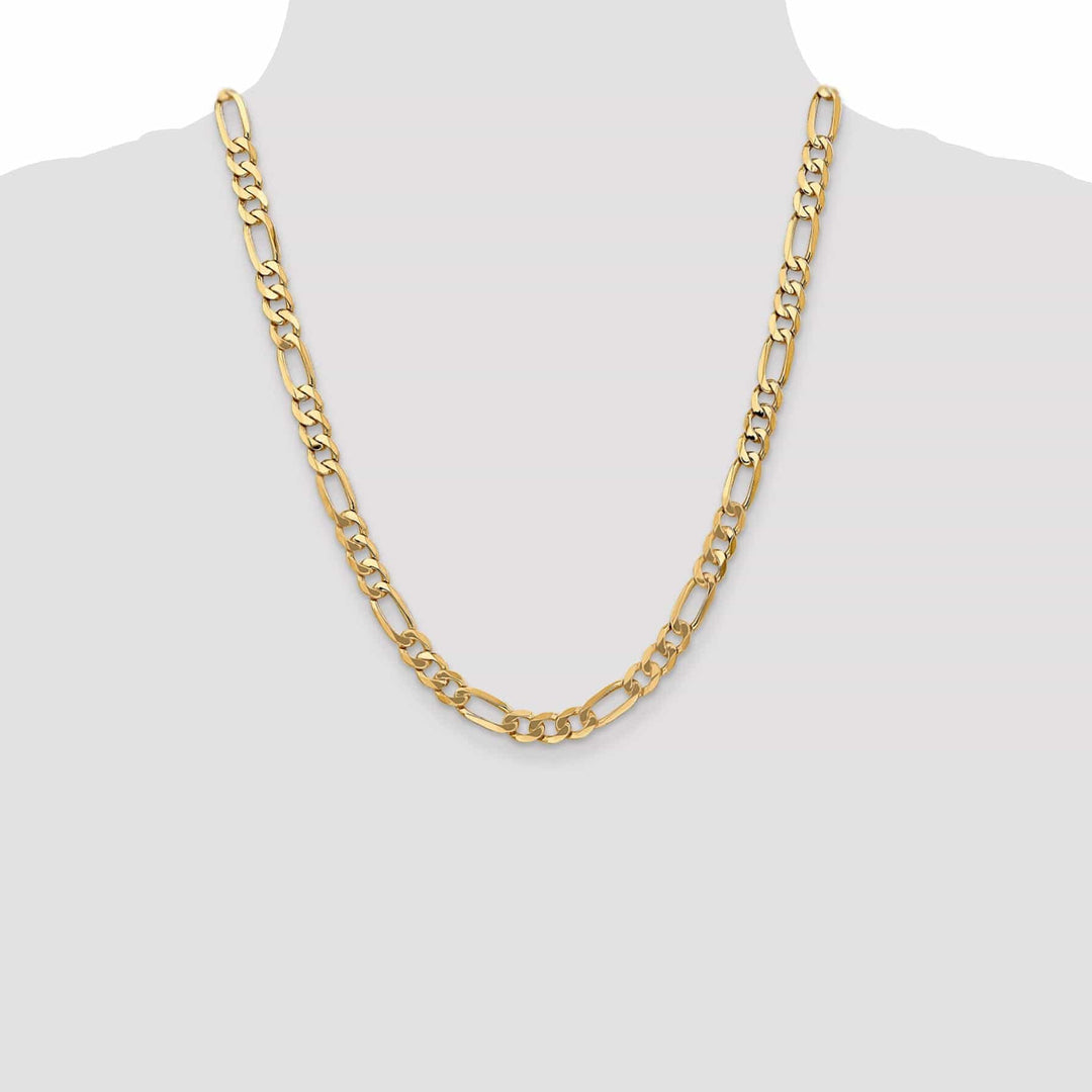 Lovely Rita's Chains Leslie 14k Yellow Gold 7.0mm Flat Figaro Chain
