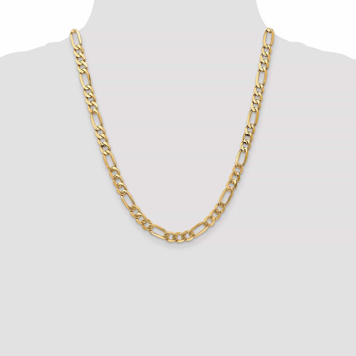 Lovely Rita's Chains Leslie 14k Yellow Gold 7.0mm Flat Figaro Chain