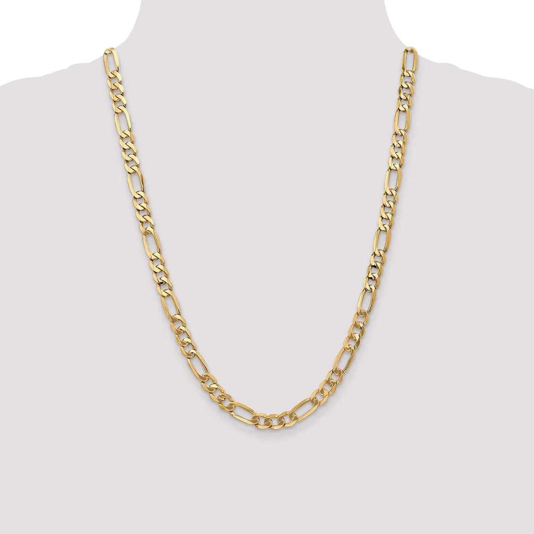 Lovely Rita's Chains Leslie 14k Yellow Gold 7.0mm Flat Figaro Chain