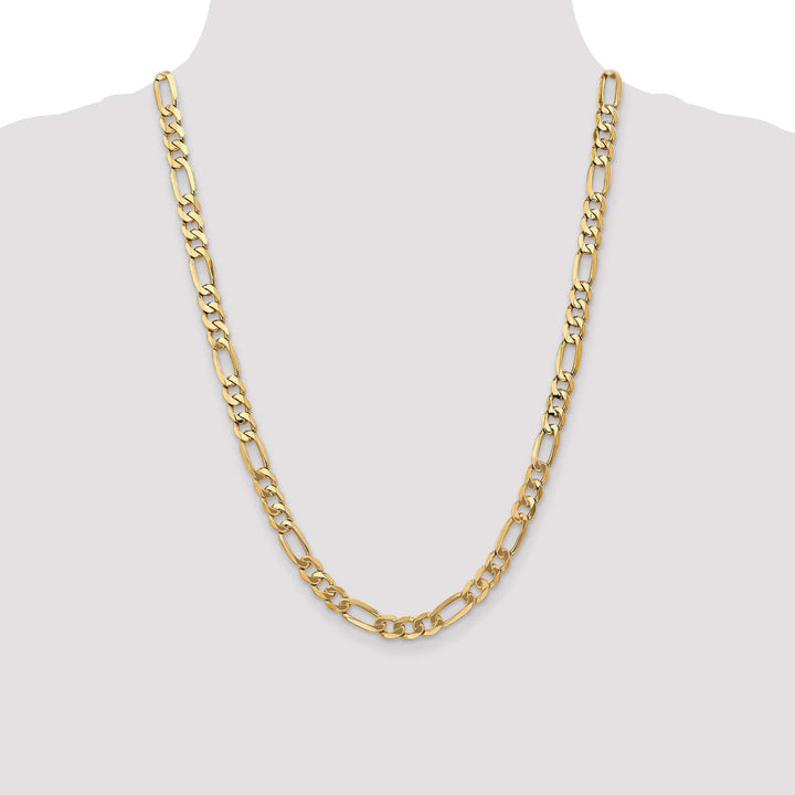 Lovely Rita's Chains Leslie 14k Yellow Gold 7.0mm Flat Figaro Chain