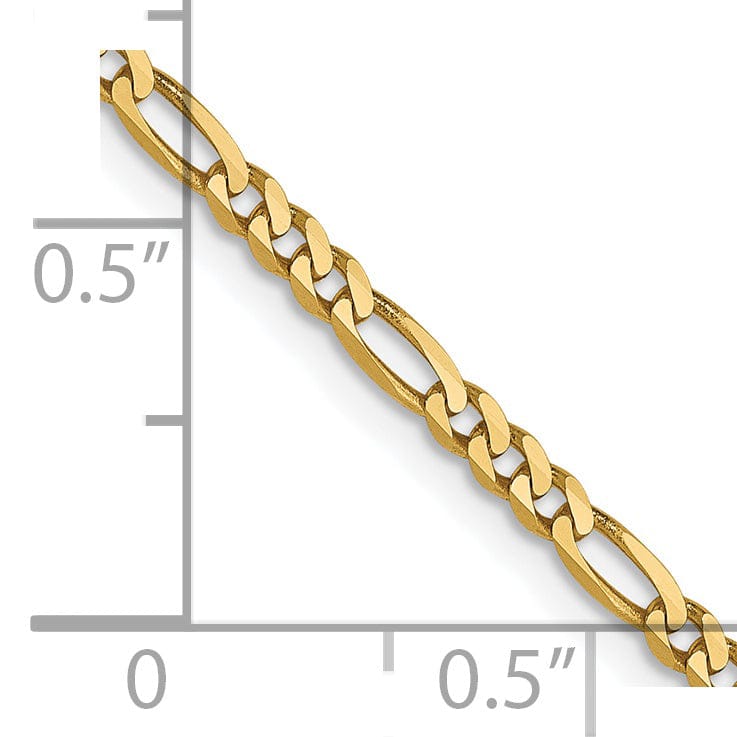 Lovely Rita's Chains Leslies 14k Yellow Gold 2.2mm Flat Figaro Chain