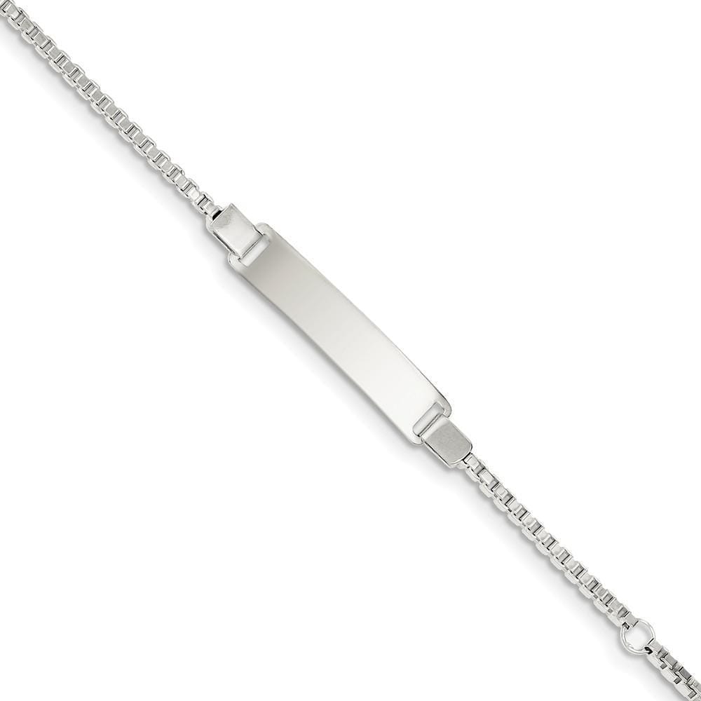 Lovely Rita's Chains No Engraving Sterling Silver Childrens ID Box Chain Bracelet