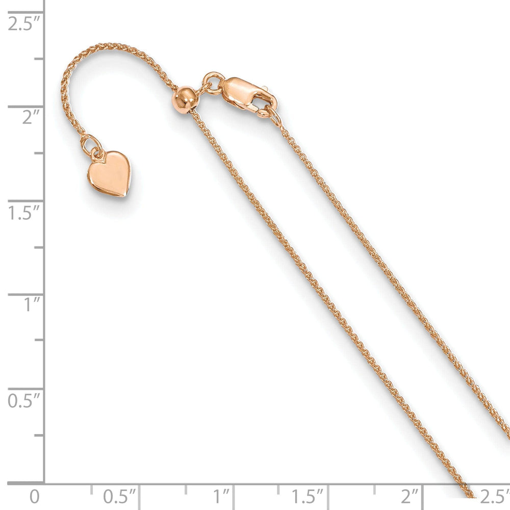 Lovely Rita's Chains Silver 1.0mm Rose Gold Adjustable Spiga Chain