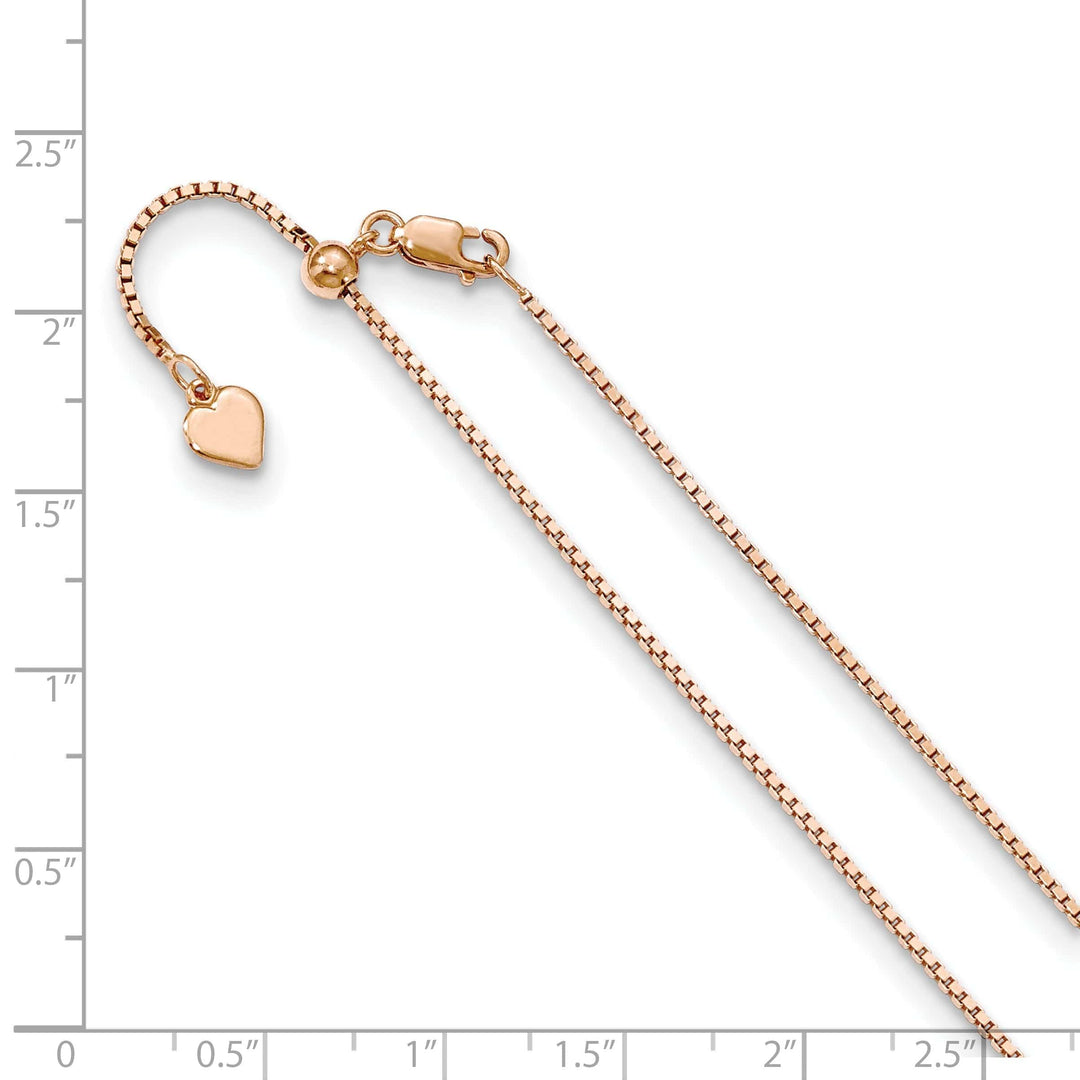 Lovely Rita's Chains Silver 1.1 mm Rose Gold Adjustable Box Chain