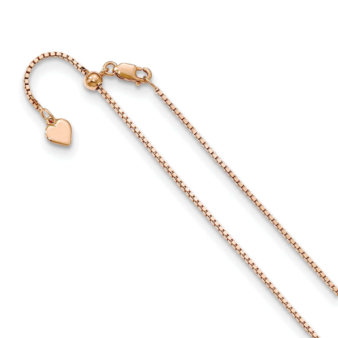 Lovely Rita's Chains Silver 1.1 mm Rose Gold Adjustable Box Chain