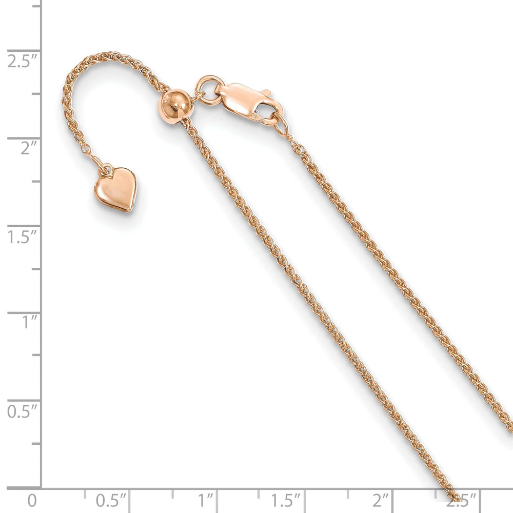 Lovely Rita's Chains Silver 1.1 mm Rose Gold Adjustable Spiga Chain