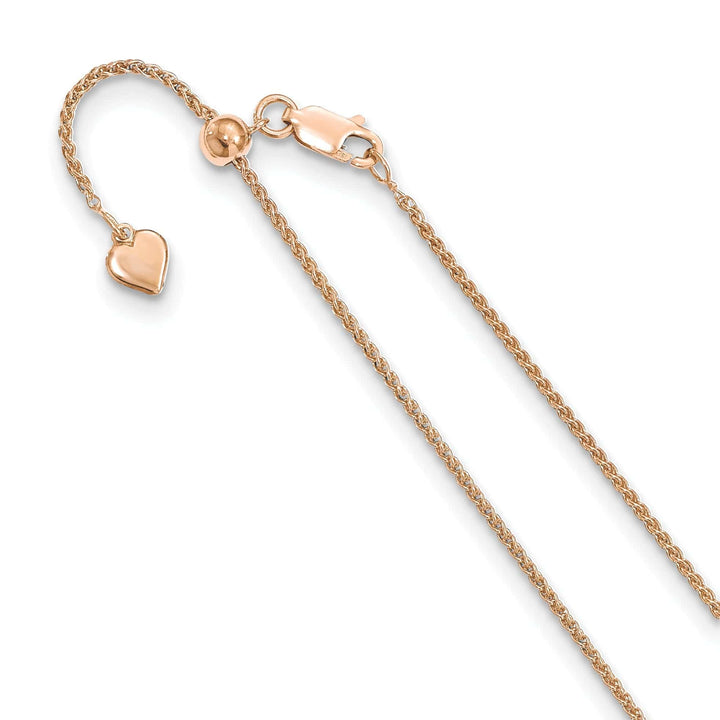 Lovely Rita's Chains Silver 1.1 mm Rose Gold Adjustable Spiga Chain
