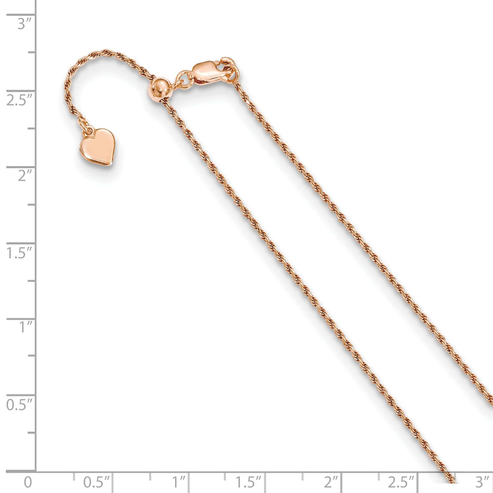 Lovely Rita's Chains Silver 1.2 mm Rose Gold Adjustable Rope Chain