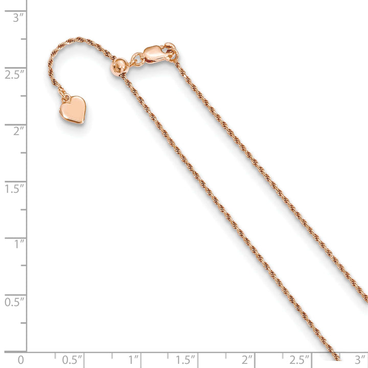 Lovely Rita's Chains Silver 1.2 mm Rose Gold Adjustable Rope Chain