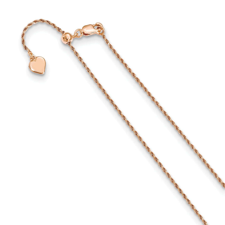 Lovely Rita's Chains Silver 1.2 mm Rose Gold Adjustable Rope Chain