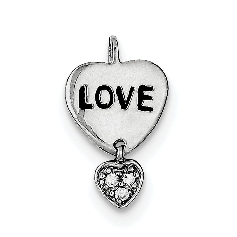Lovely Rita's Chains Silver C.Z Heart Love Design Chain Slide Charm