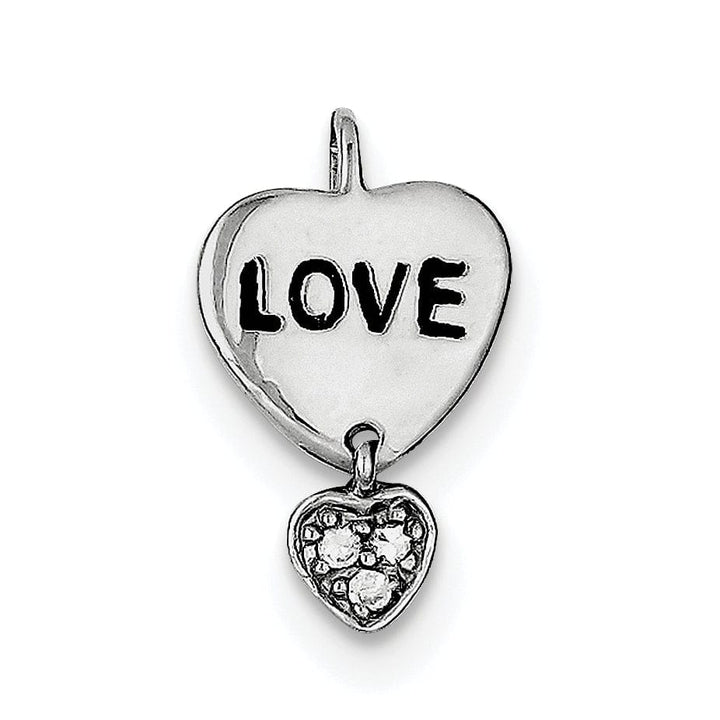 Lovely Rita's Chains Silver C.Z Heart Love Design Chain Slide Charm