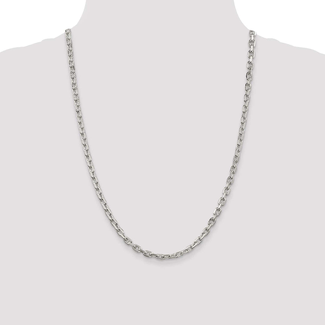 Lovely Rita's Chains Silver Polished 4.90mm Beveled Oval Cable Chain