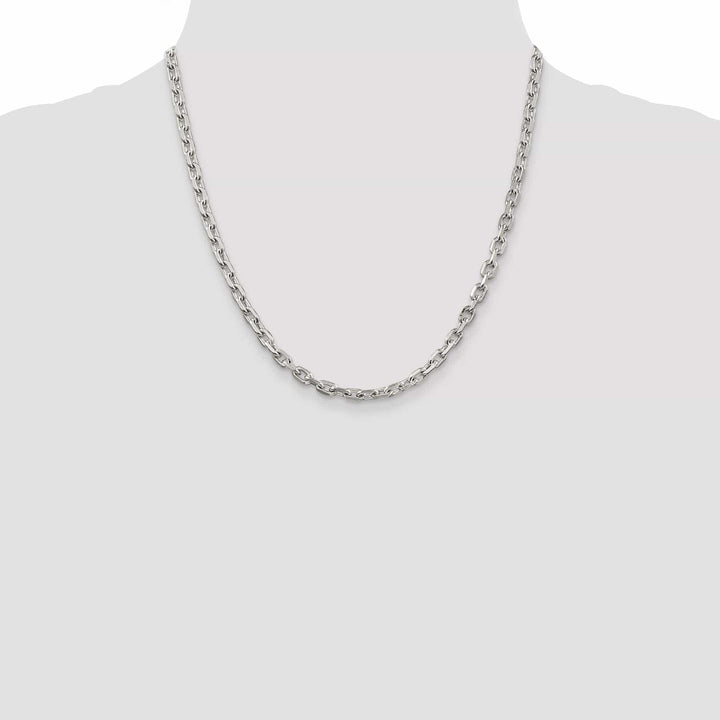 Lovely Rita's Chains Silver Polished 4.90mm Beveled Oval Cable Chain