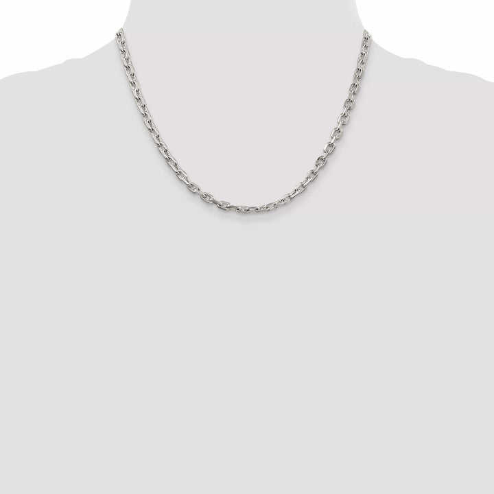 Lovely Rita's Chains Silver Polished 4.90mm Beveled Oval Cable Chain