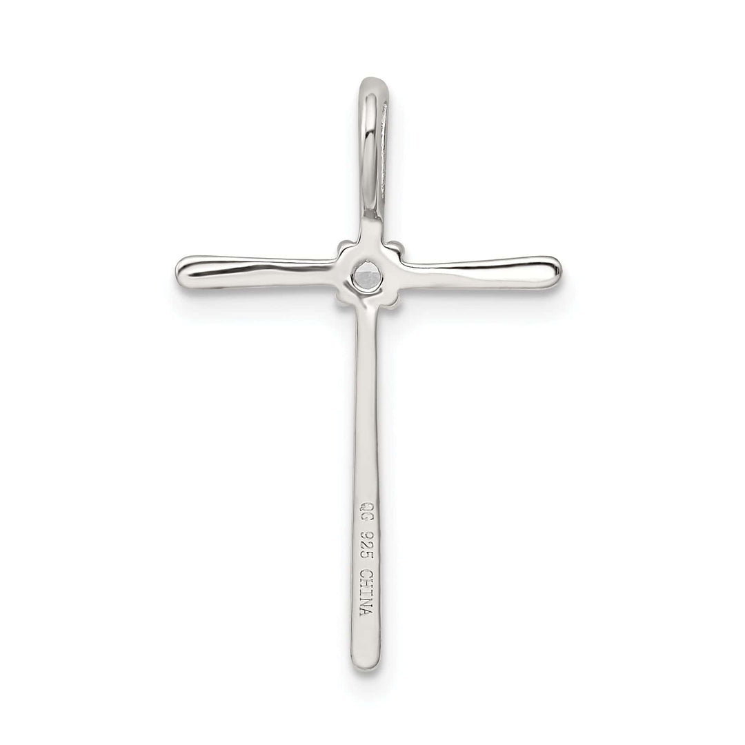 Lovely Rita's Chains Silver Polished C.Z Chain Slide Cross Pendant