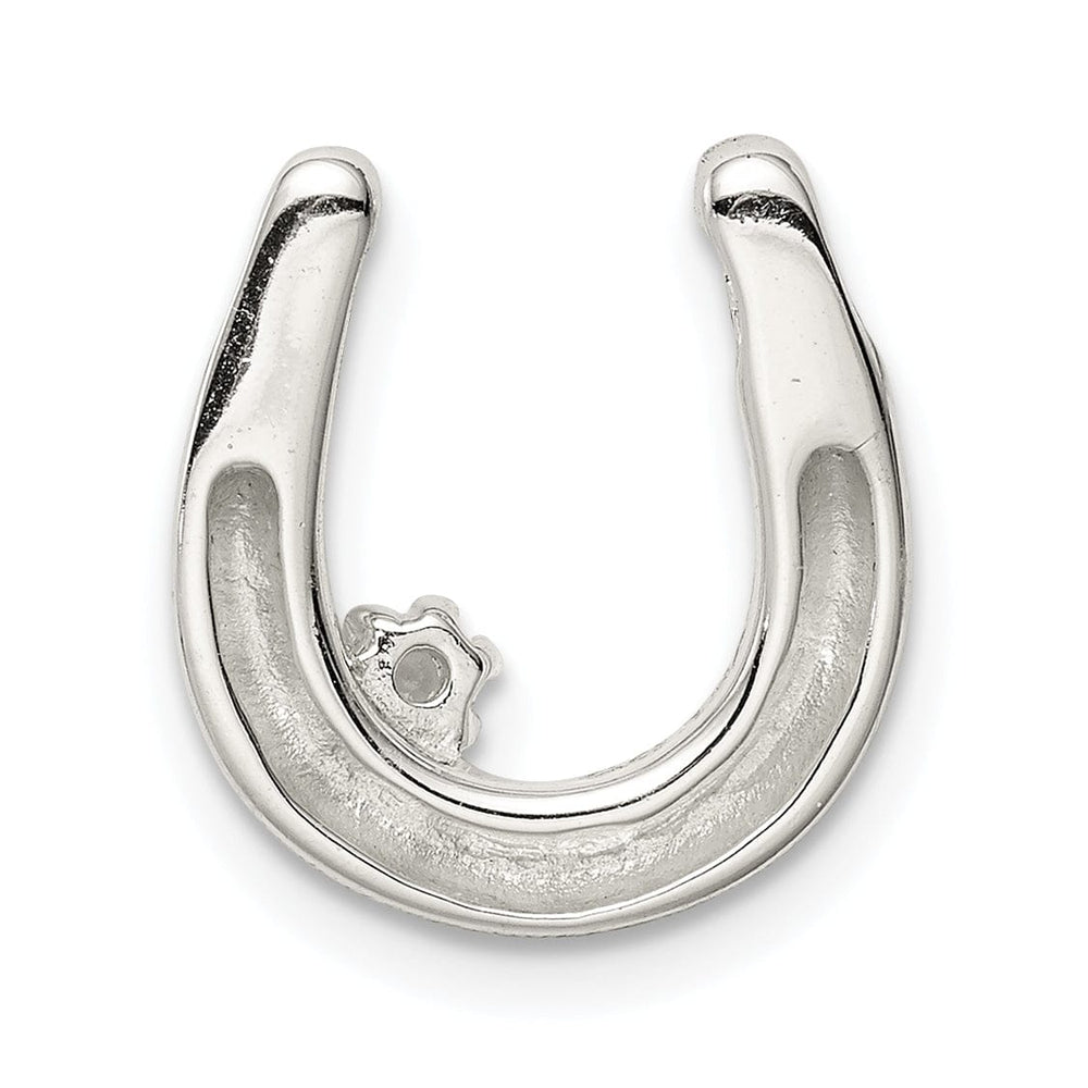 Lovely Rita's Chains Silver Polished Chain Slide C.Z Horseshoe Charm