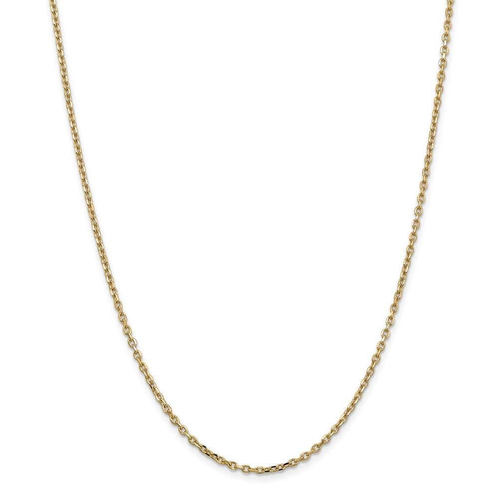 Lovely Rita's Chains Size 16 14k Yellow Gold 2.20mm Round Link Cable Chain