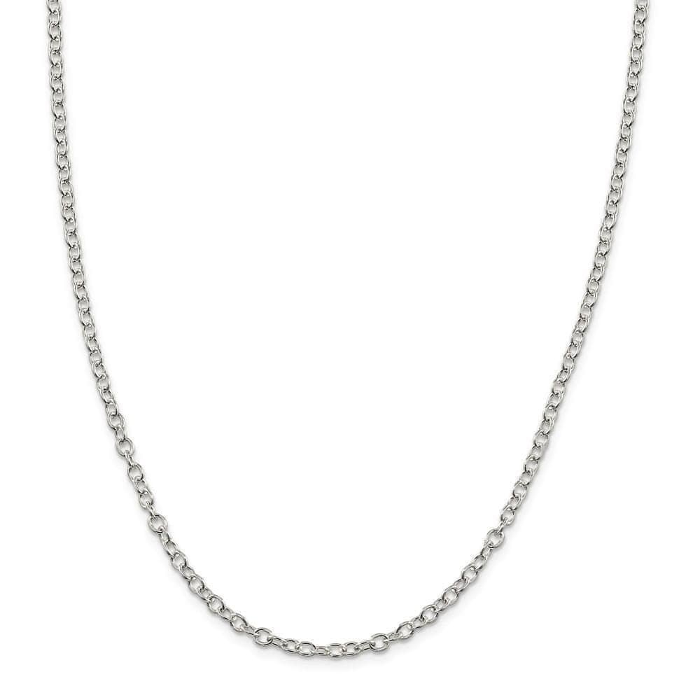Lovely Rita's Chains Size 16 Silver Polished 3.75-mm Oval Cable Chain