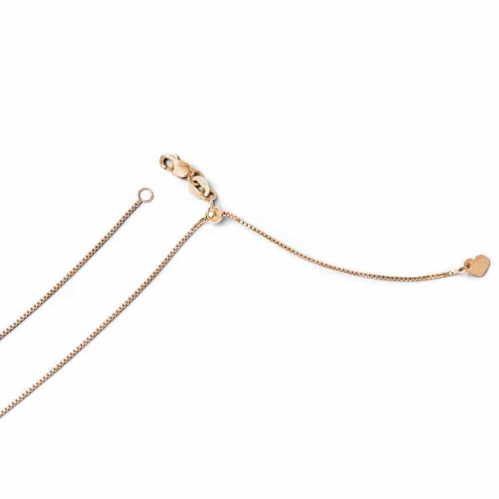 Leslie's Chains Size 22 14k Rose Gold Adjustable .8mm Box Chain