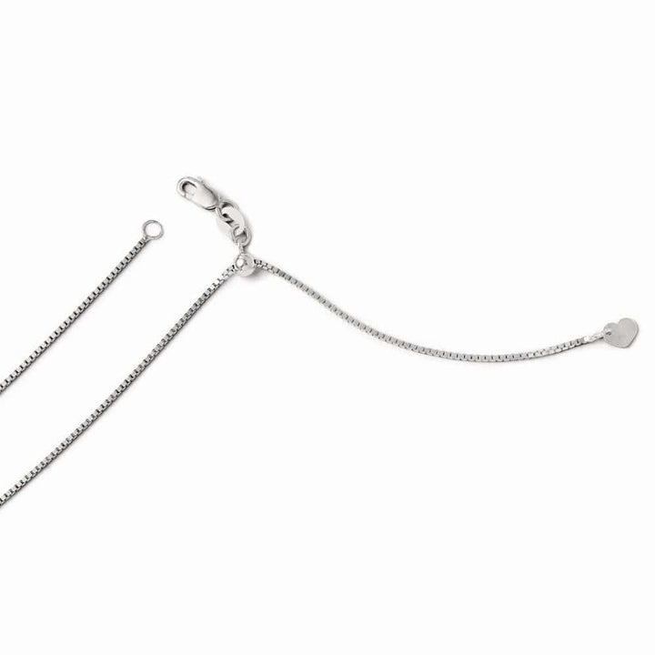 Leslie's Chains Size 22 14k White Gold Adjustable Box Chain