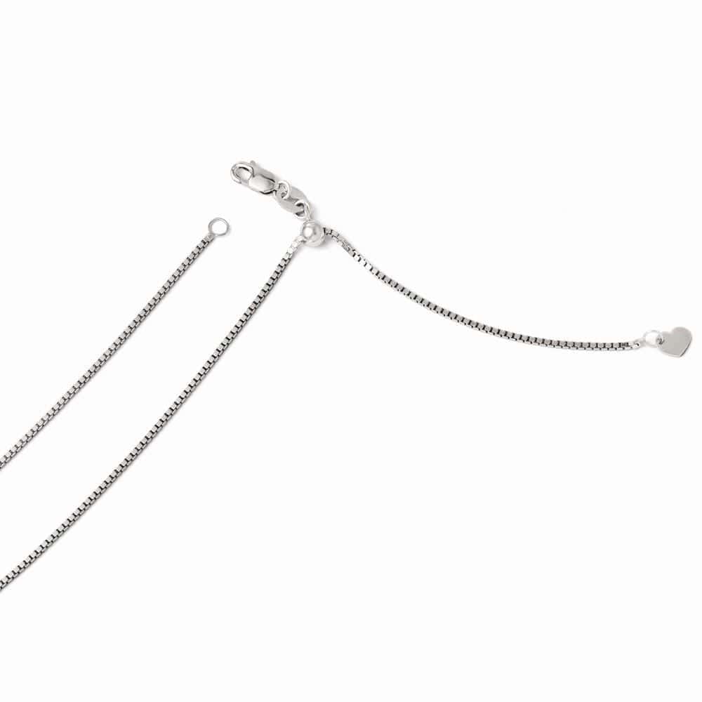Leslie's Chains Size 22 14k White Gold Adjustable Box Chain